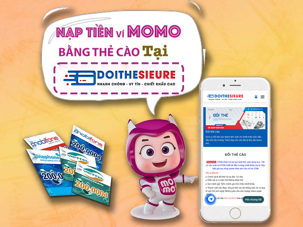 Hướng dẫn nạp tiền vào ví MoMo bằng thẻ cào tại Doithesieure - Ảnh 4